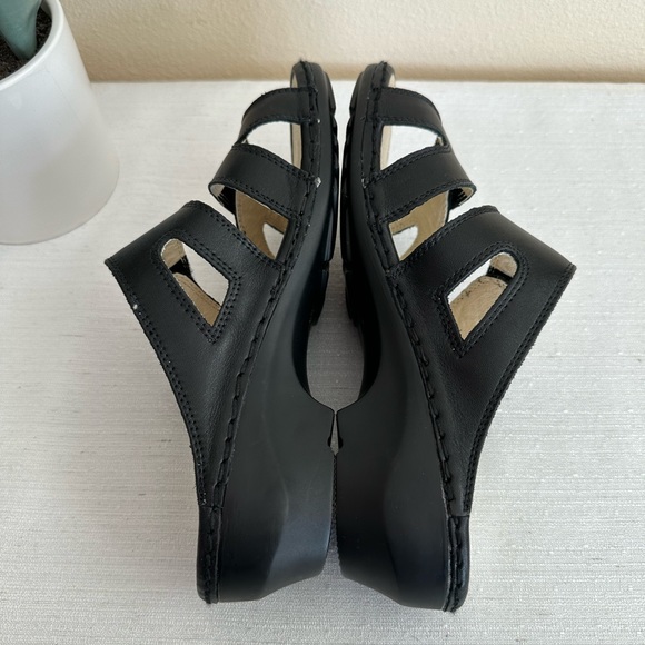Spring Step Amina Black Leather Wedge Comfort Slide Sandals Woman’s EU38 US7.5-8 - Picture 9 of 13